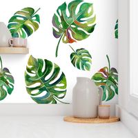 Tropical Island Palms Palm Leaves Watercolor