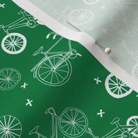 bicycles // bike fabric kelly green bicycles design andrea lauren hand-drawn illustration andrea lauren fabric bicycle print pattern