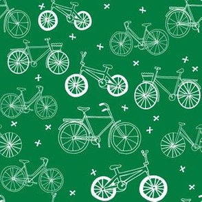 bicycles // bike fabric kelly green bicycles design andrea lauren hand-drawn illustration andrea lauren fabric bicycle print pattern