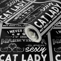 Cat Lady Husband T-Shirt Square | White on Black