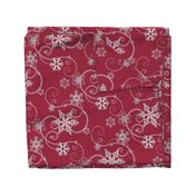 snowflakes Dark Red