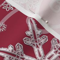 snowflakes Dark Red