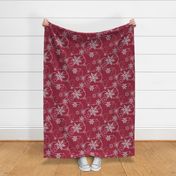 snowflakes Dark Red