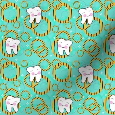 Retro Whimsy Tooth / Mod Geometric Circle Dental  