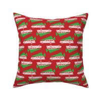 Griswold Family Christmas Station wagon with Tree GREEN and RED