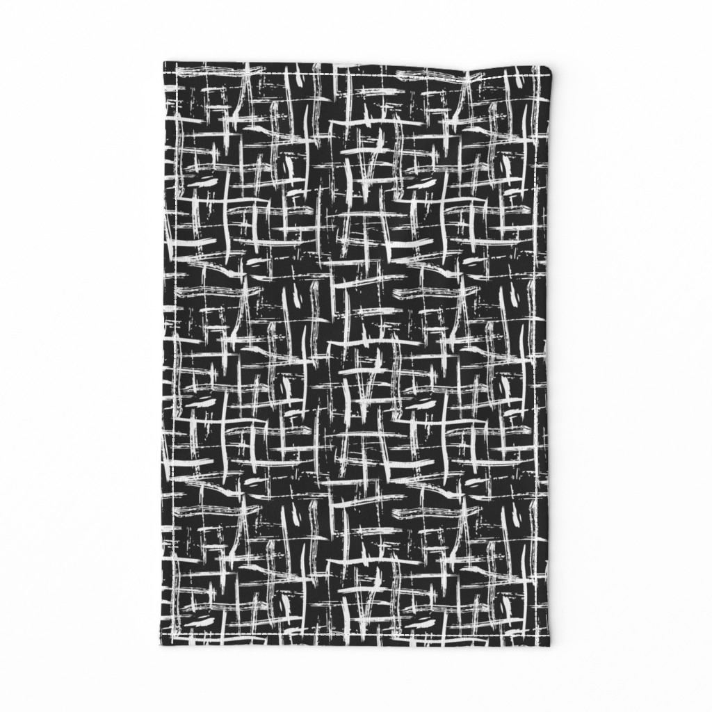 Black and White Brush Strokes Grid Deconstructed