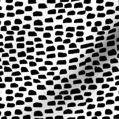 Black and White Brush Stroke Polka Dots Dot