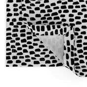 Black and White Brush Stroke Polka Dots Dot