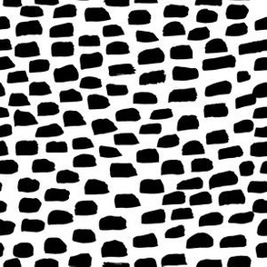 Black and White Brush Stroke Polka Dots Dot