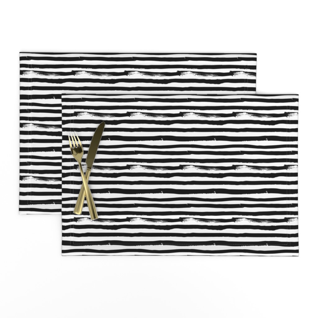  Black and White Brush Stroke Painted Stripes Artistic Distressed