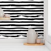  Black and White Brush Stroke Painted Stripes Artistic Distressed