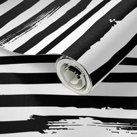  Black and White Brush Stroke Painted Stripes Artistic Distressed