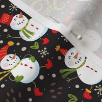 Festive Snowmen-Black