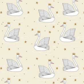 princess swan // pastel andrea lauren fabric swan