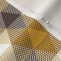 triangle gingham - brown, white and mustard