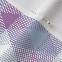 triangle gingham - lavender, baby blue, white
