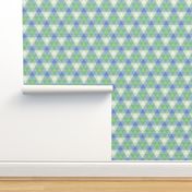 triangle gingham - light blue, light green, pearl grey