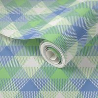 triangle gingham - light blue, light green, pearl grey