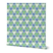 triangle gingham - light blue, light green, pearl grey