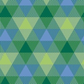 triangle gingham - green, light blue, light green