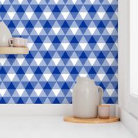 English blue triangle gingham