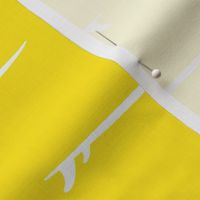 surfboard staggered yellow background white board
