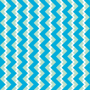 Chevron nested two frequency white-mint-teal