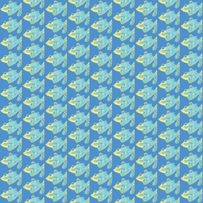 Happy Fish on blue 2-ch