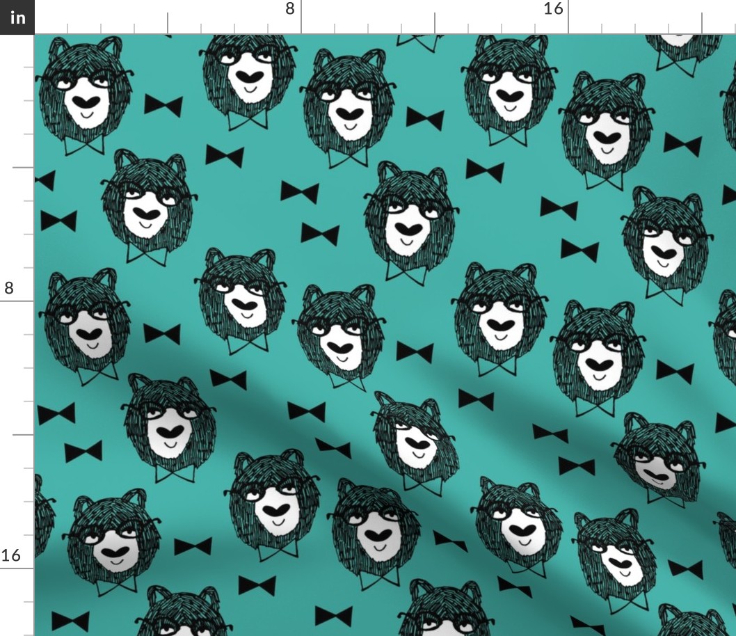 bowtie bear // green bear fabric andrea lauren nursery baby design baby fabric