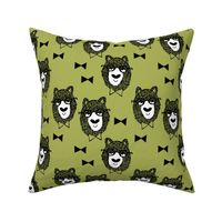 bowtie bear // lime green bear fabric bowtie bears fabric nursery baby nursery design andrea lauren