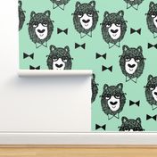 bowtie bear // mint green nursery baby fabric nursery design bears fabric andrea lauren