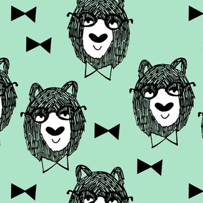 bowtie bear // mint green nursery baby fabric nursery design bears fabric andrea lauren