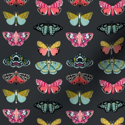 moths // butterfly butterflies andrea lauren moths fabric pink yellow mint girls andrea lauren fabric
