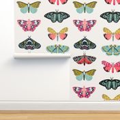 moths // butterflies fabric moth design nature botanical fabric print