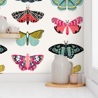 moths // butterflies fabric moth design nature botanical fabric print