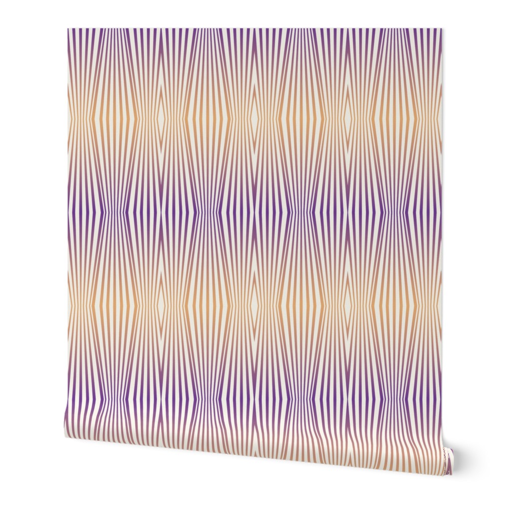 Zebra diamond op art stripes, orange to mauve on off-white by Su_G_©SuSchaefer