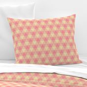triangle gingham - pink and cream