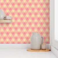 triangle gingham - pink and cream