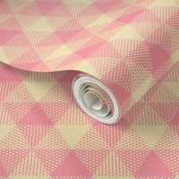 triangle gingham - pink and cream