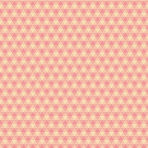 mini triangle gingham - pink and cream