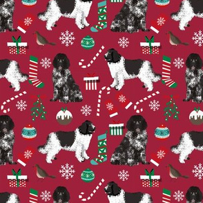 newfoundland christmas fabric dog xmas holilday christmas fabric dogs fabric landseer dog newfoundlands