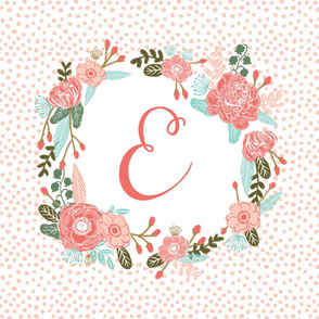 e monogram personalized flowers florals painted flowers girls sweet baby nursery