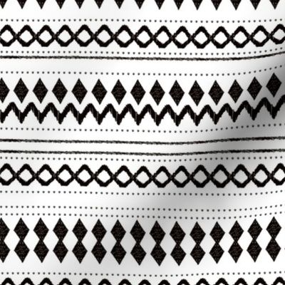 Monochrome tribal aztec indian summer ethnic print black and white