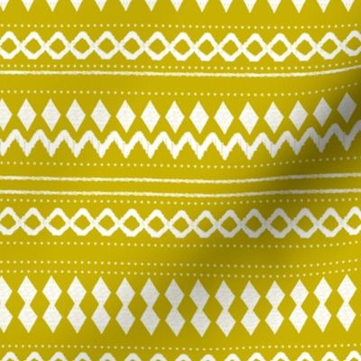 Monochrome tribal aztec indian summer ethnic print ochre yellow
