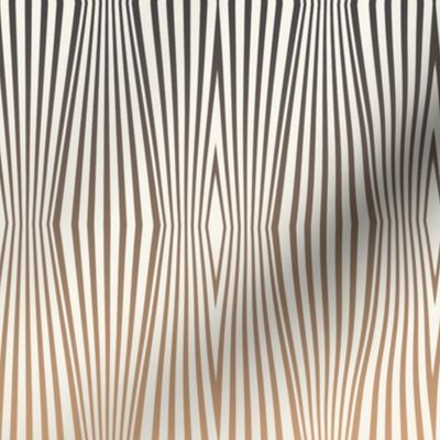 Zebra diamond op art stripes, tan to gray on off-white by Su_G_©SuSchaefer