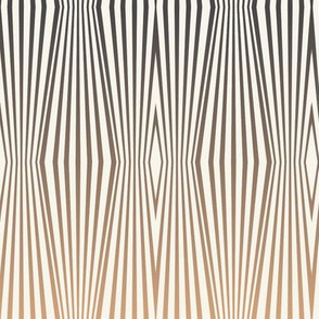 Zebra diamond op art stripes, tan to gray on off-white by Su_G_©SuSchaefer