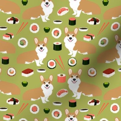 corgis sushi cute corgi dog sushi fabric japanese food corgis fabric cute kawaii print