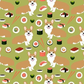 corgis sushi cute corgi dog sushi fabric japanese food corgis fabric cute kawaii print