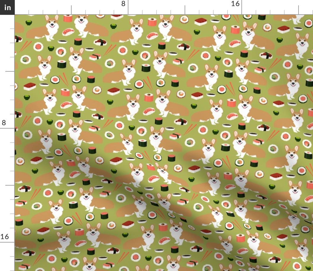 corgis sushi cute corgi dog sushi fabric japanese food corgis fabric cute kawaii print