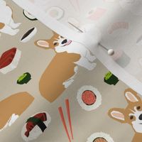 corgi sushi fabric corgi food design japanese fabric food design corgis fabric 